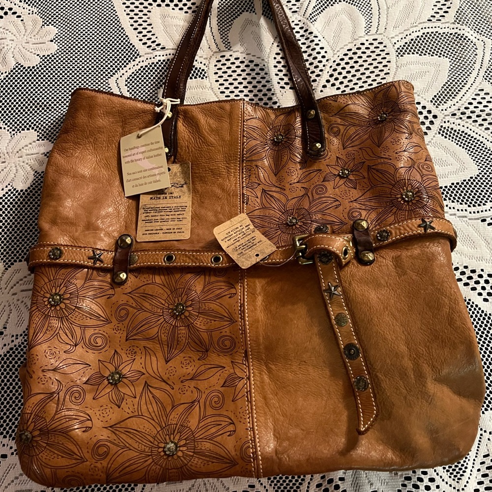 Italian Leather Tote , large in size , new with tags